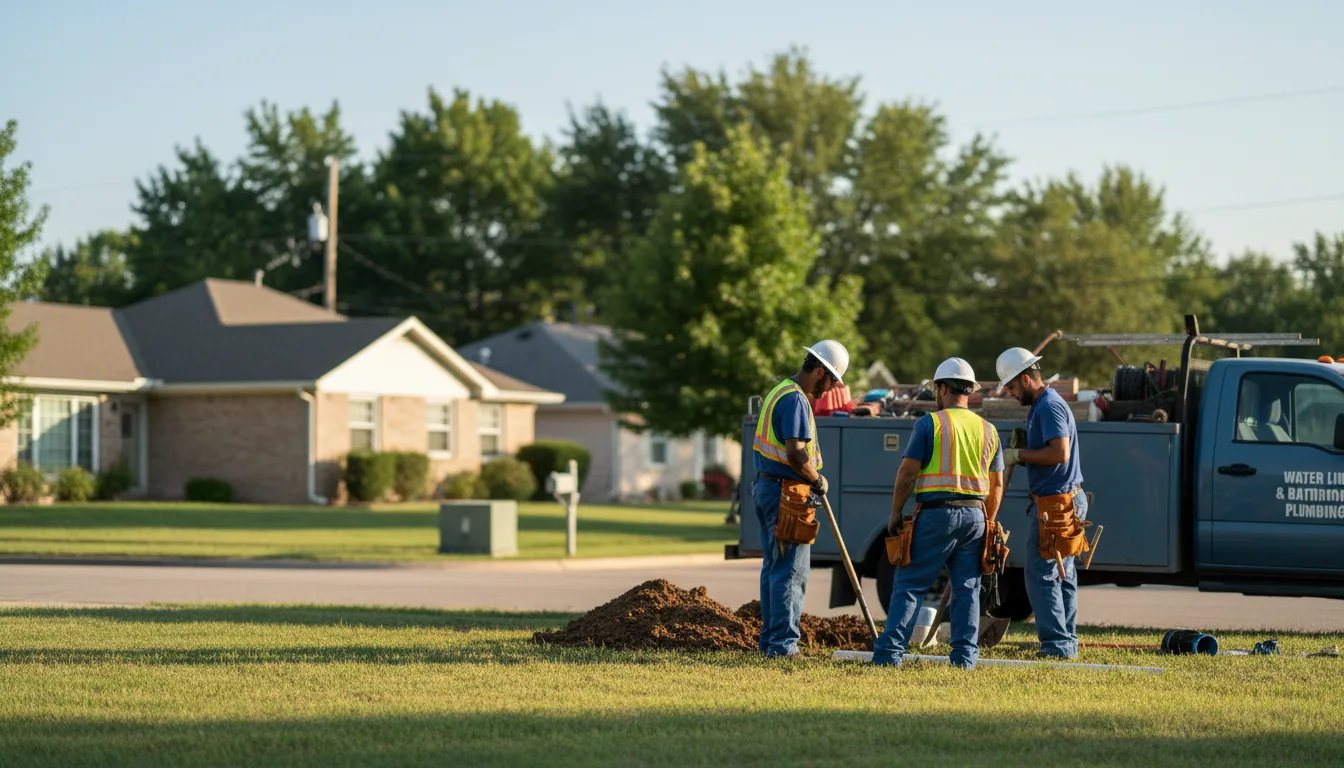 Residential water line and bathroom plumbing service in Economy, IN
